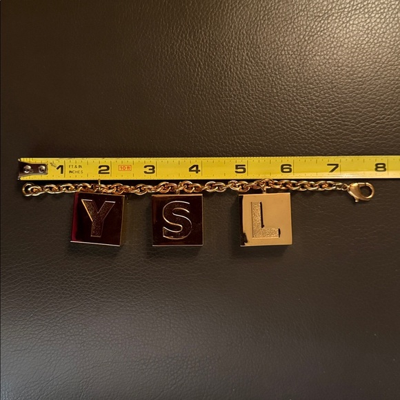 RARE YSL Yves Saint Laurent COUTURE Gold Charm Bracelet - Picture 10 of 10